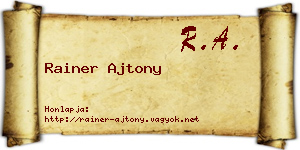 Rainer Ajtony névjegykártya